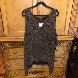 Black glitter and Gold no sleeve top